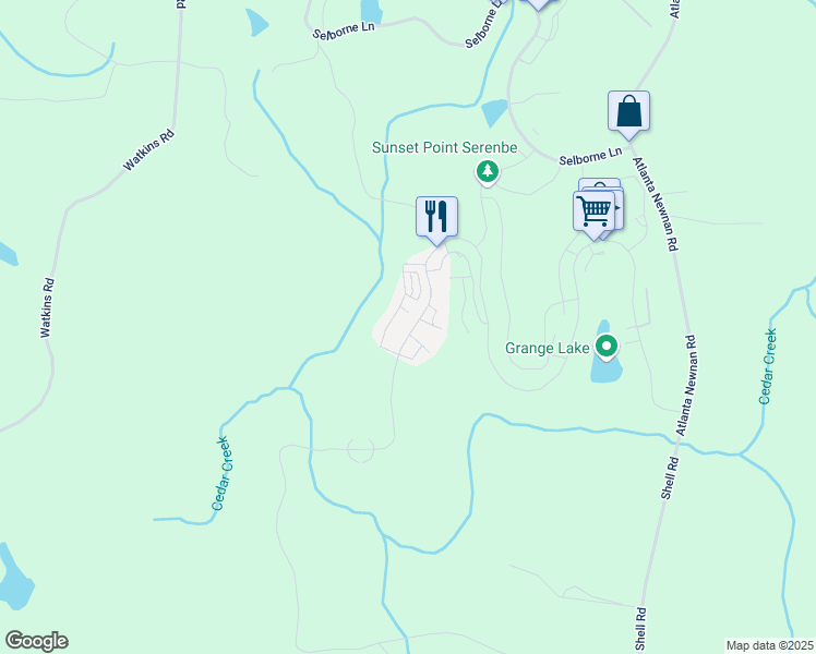 map of restaurants, bars, coffee shops, grocery stores, and more near 11277 Serenbe Lane in Palmetto