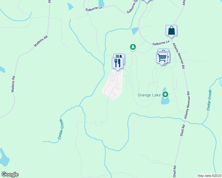 map of restaurants, bars, coffee shops, grocery stores, and more near 11277 Serenbe Lane in Palmetto