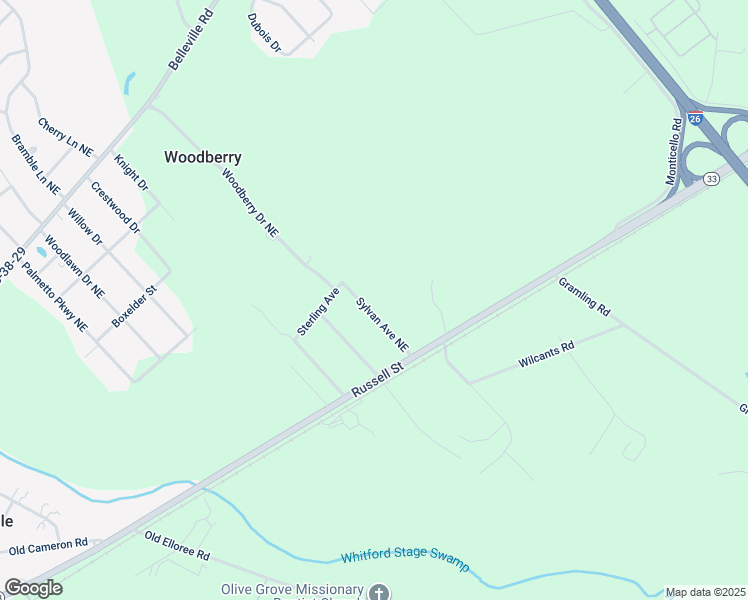 map of restaurants, bars, coffee shops, grocery stores, and more near 190 Sylvan Avenue Northeast in Orangeburg