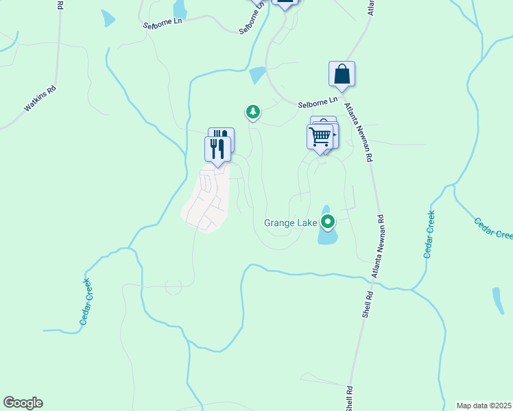 map of restaurants, bars, coffee shops, grocery stores, and more near 10849 Serenbe Lane in Palmetto