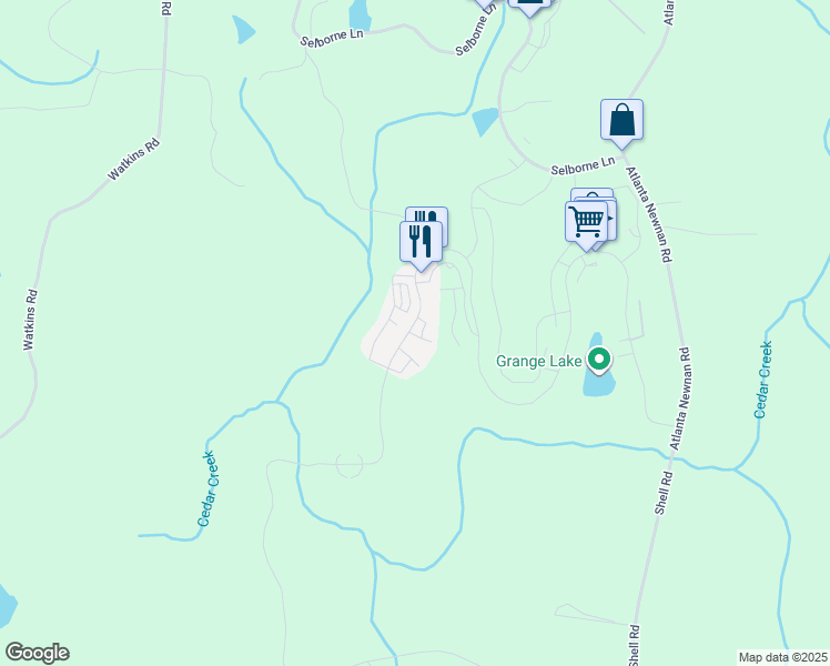 map of restaurants, bars, coffee shops, grocery stores, and more near 11277 Serenbe Lane in Palmetto