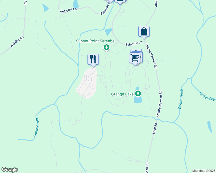 map of restaurants, bars, coffee shops, grocery stores, and more near 10849 Serenbe Lane in Palmetto