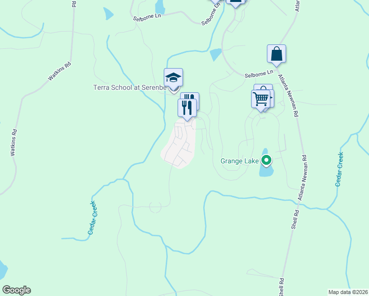 map of restaurants, bars, coffee shops, grocery stores, and more near 11277 Serenbe Lane in Palmetto