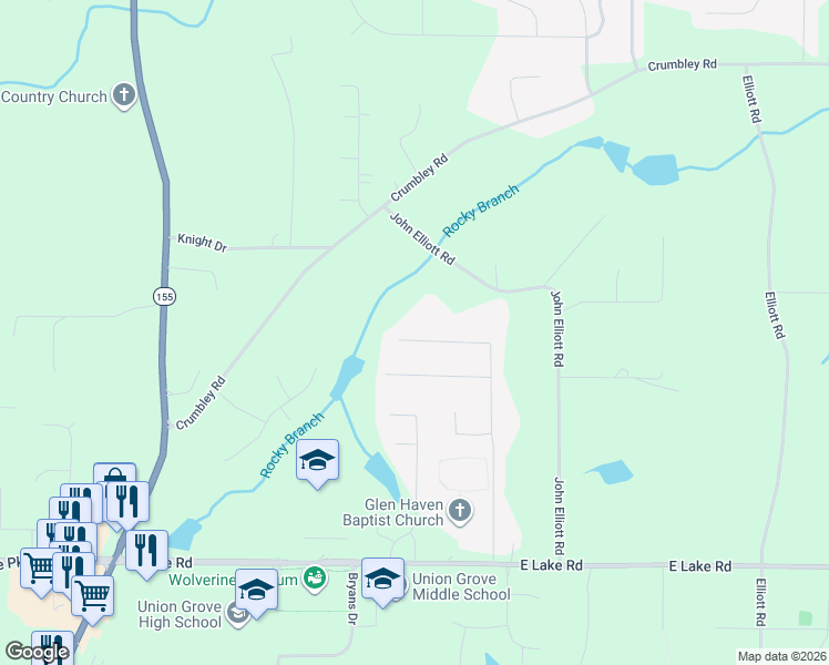 map of restaurants, bars, coffee shops, grocery stores, and more near 216 Shelton Dr in McDonough