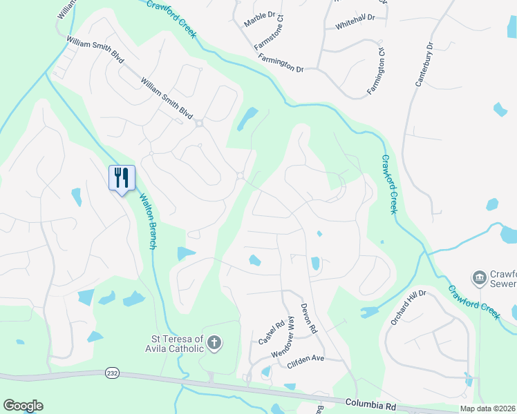map of restaurants, bars, coffee shops, grocery stores, and more near 237 North Old Belair Road in Grovetown