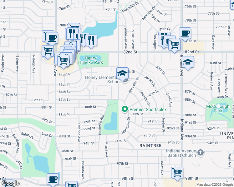 map of restaurants, bars, coffee shops, grocery stores, and more near 8622 Memphis Avenue in Lubbock