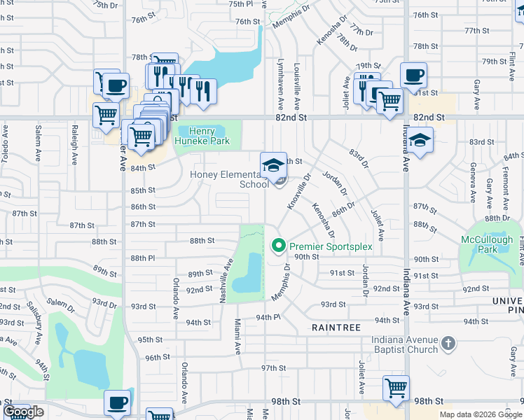 map of restaurants, bars, coffee shops, grocery stores, and more near 8622 Memphis Avenue in Lubbock