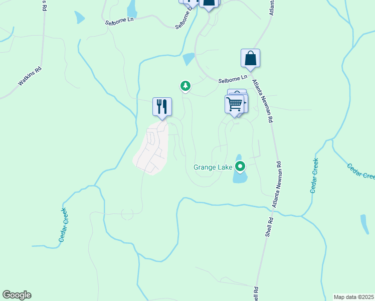 map of restaurants, bars, coffee shops, grocery stores, and more near 10861 Serenbe Lane in Chattahoochee Hills