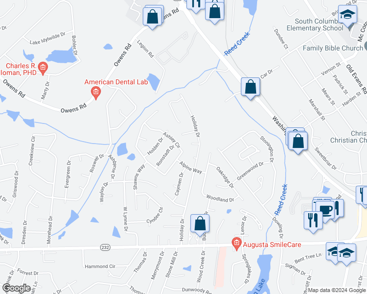 map of restaurants, bars, coffee shops, grocery stores, and more near 237 Ashley Circle in Martinez