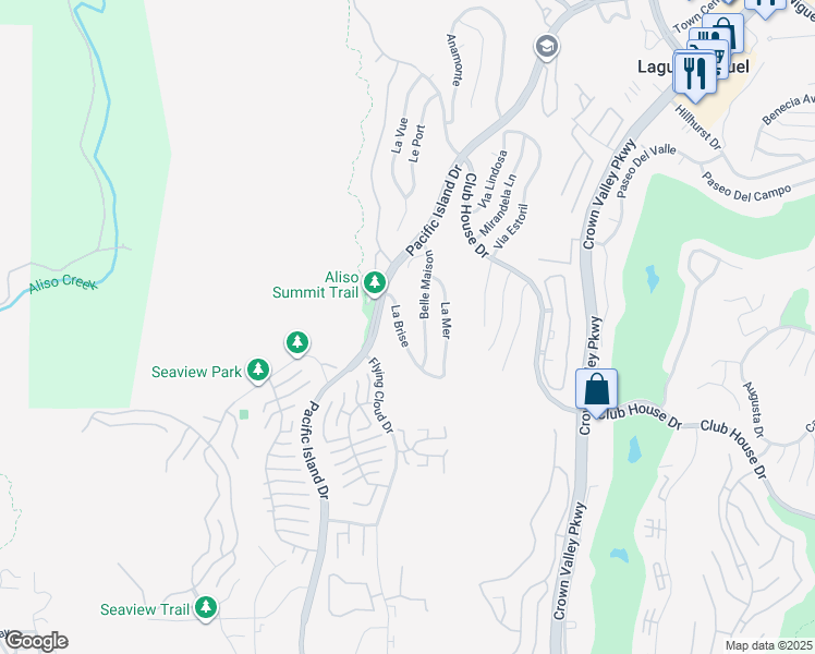map of restaurants, bars, coffee shops, grocery stores, and more near 30882 La Brise in Laguna Niguel
