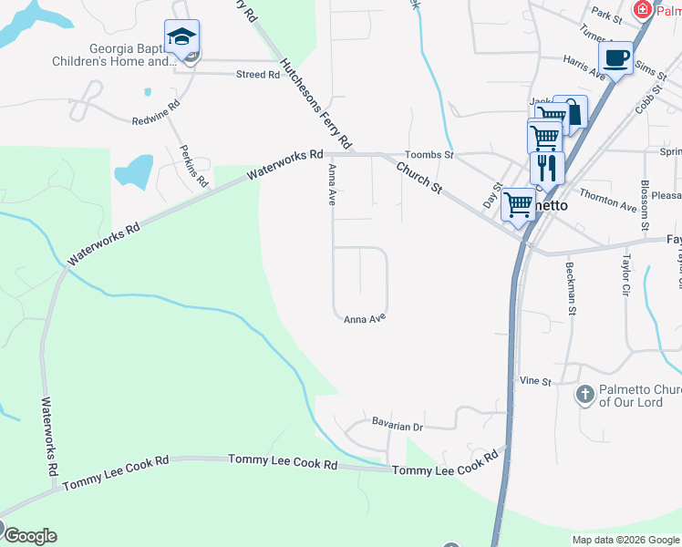 map of restaurants, bars, coffee shops, grocery stores, and more near 220 Anna Avenue in Palmetto