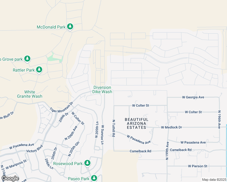 map of restaurants, bars, coffee shops, grocery stores, and more near 5388 North Tuthill Road in Litchfield Park