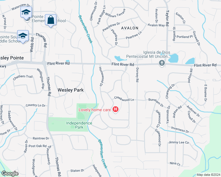 map of restaurants, bars, coffee shops, grocery stores, and more near 263 Leafwood Lane in Riverdale