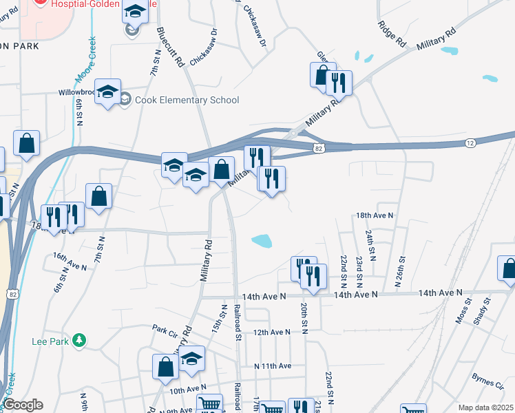 map of restaurants, bars, coffee shops, grocery stores, and more near 114 Brickyard Road in Columbus
