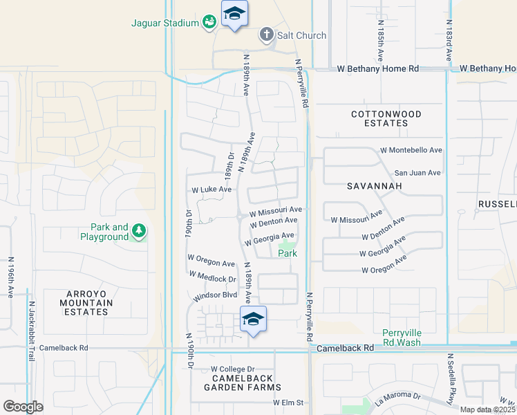 map of restaurants, bars, coffee shops, grocery stores, and more near 18824 West Marshall Avenue in Litchfield Park