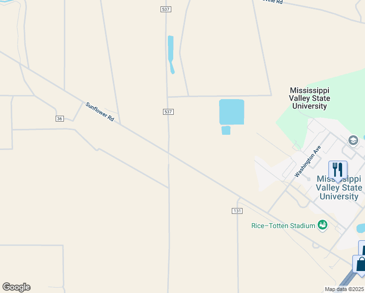 map of restaurants, bars, coffee shops, grocery stores, and more near 36901 County Road 507 in Itta Bena