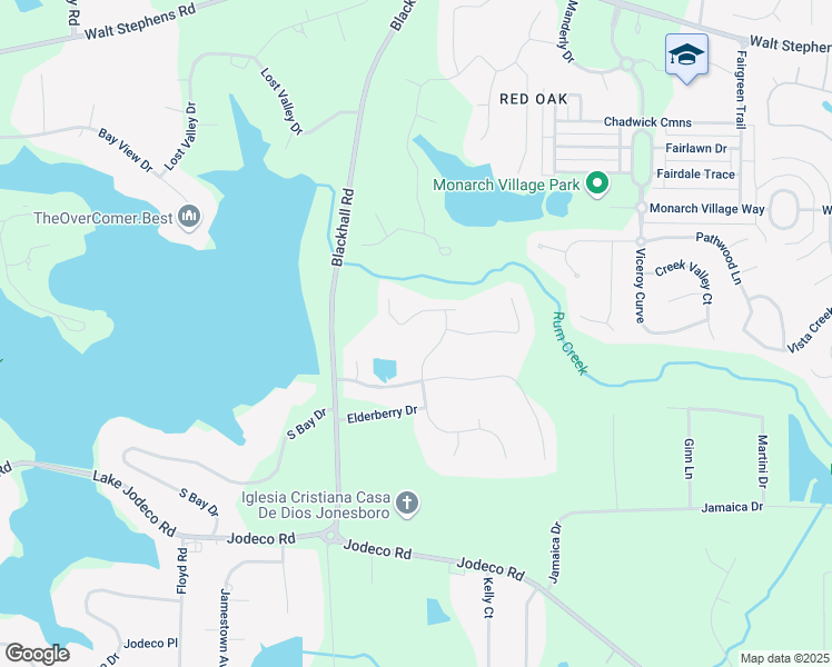 map of restaurants, bars, coffee shops, grocery stores, and more near 543 Serene Waters Trail in Jonesboro
