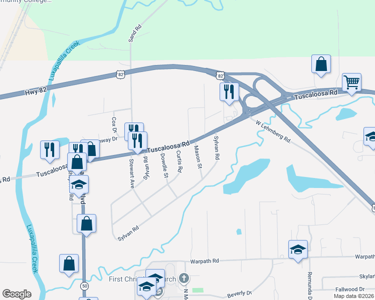 map of restaurants, bars, coffee shops, grocery stores, and more near 103 Mason Street in Columbus