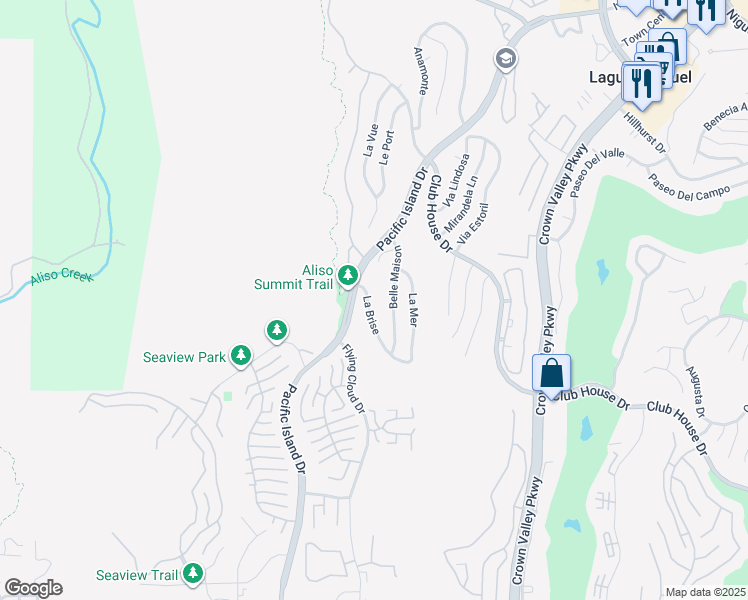 map of restaurants, bars, coffee shops, grocery stores, and more near 30802 La Brise in Laguna Niguel