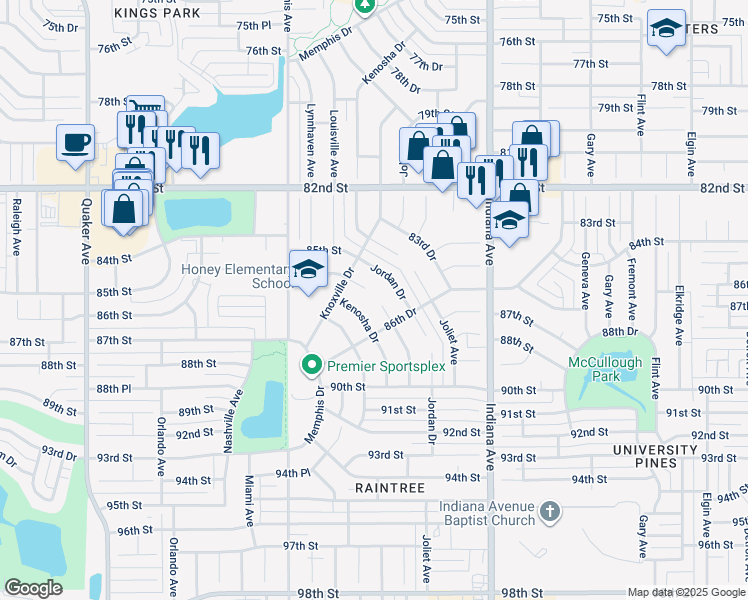 map of restaurants, bars, coffee shops, grocery stores, and more near 8502 Knoxville Avenue in Lubbock