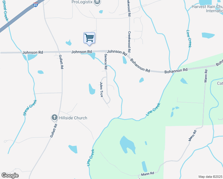 map of restaurants, bars, coffee shops, grocery stores, and more near 240 Horseman Run in Palmetto