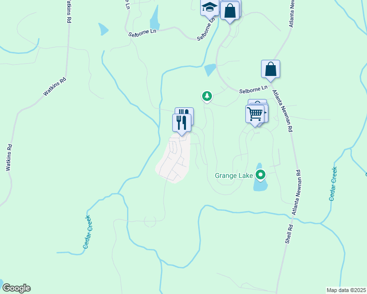 map of restaurants, bars, coffee shops, grocery stores, and more near 11190 Serenbe Lane in Palmetto