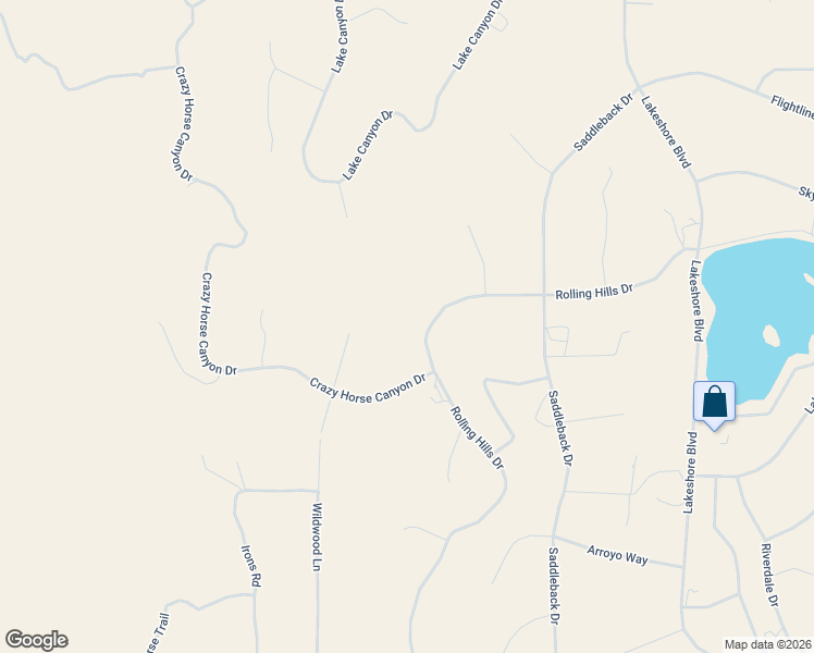 map of restaurants, bars, coffee shops, grocery stores, and more near 41575 Rolling Hills Drive in Aguanga