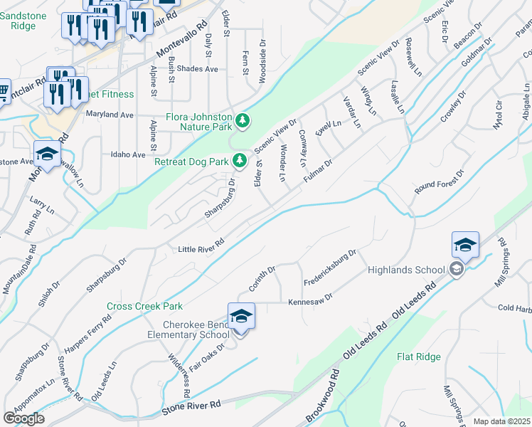 map of restaurants, bars, coffee shops, grocery stores, and more near 4571 Fulmar Drive in Irondale