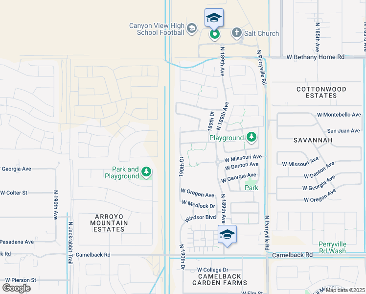 map of restaurants, bars, coffee shops, grocery stores, and more near 18943 West Luke Avenue in Litchfield Park