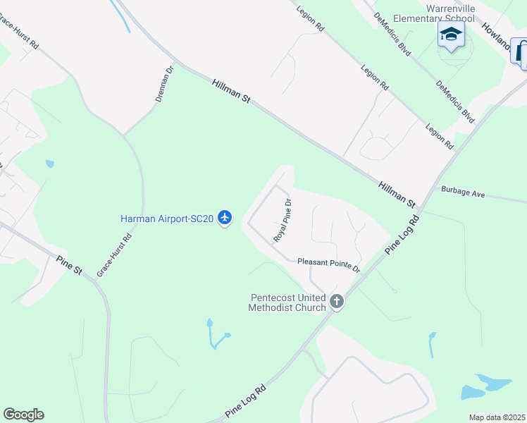 map of restaurants, bars, coffee shops, grocery stores, and more near 5280 Pleasant Pointe Drive in Warrenville