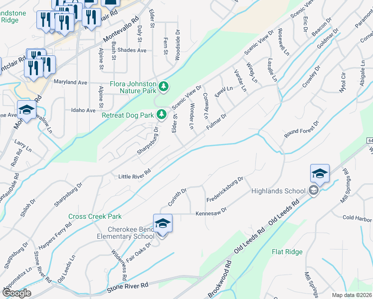 map of restaurants, bars, coffee shops, grocery stores, and more near 4571 Fulmar Drive in Irondale