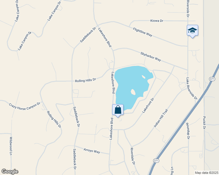 map of restaurants, bars, coffee shops, grocery stores, and more near Lakeshore Boulevard in Lake Riverside