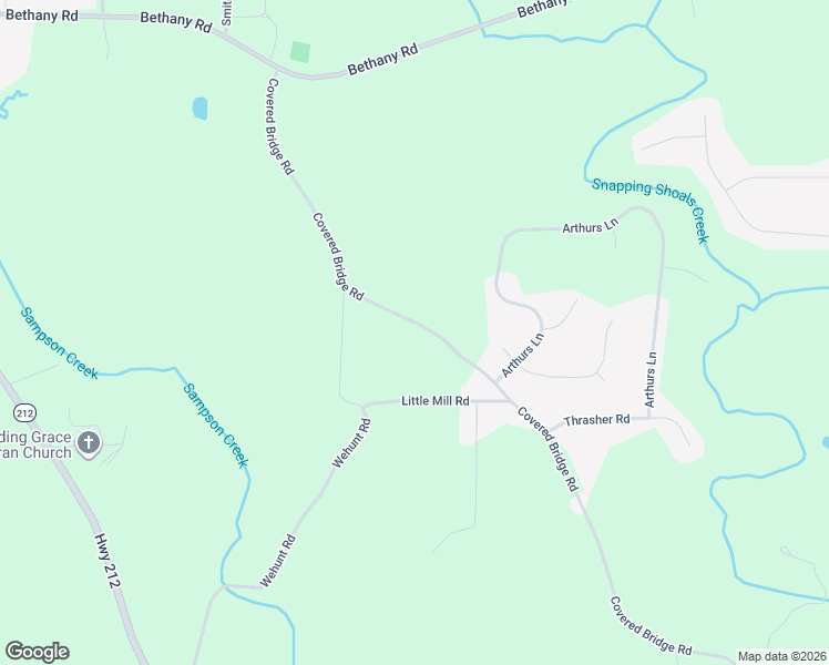 map of restaurants, bars, coffee shops, grocery stores, and more near 1280 Covered Bridge Road in Covington