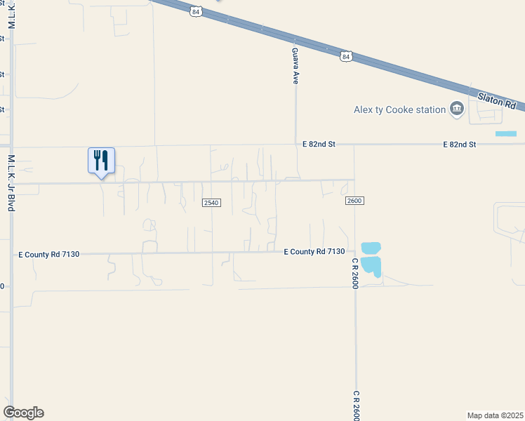 map of restaurants, bars, coffee shops, grocery stores, and more near 2701 County Road 7130 in Lubbock