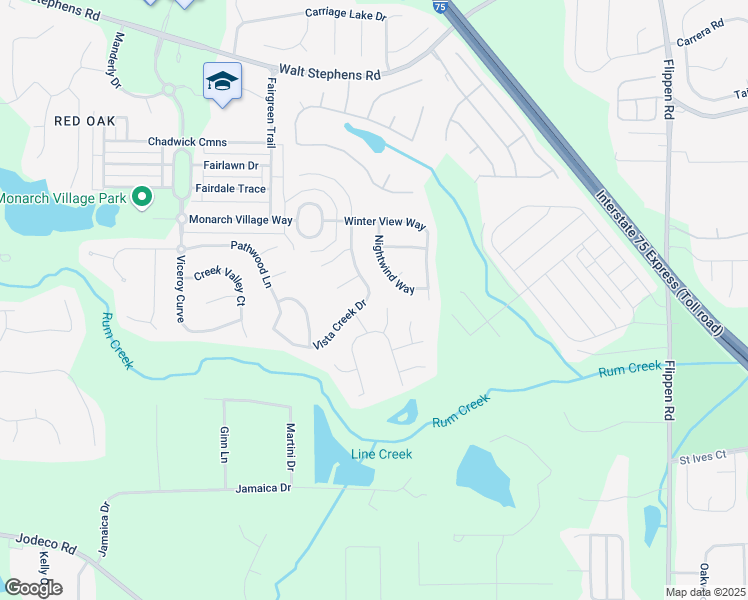 map of restaurants, bars, coffee shops, grocery stores, and more near 380 Vista Creek Drive in Stockbridge