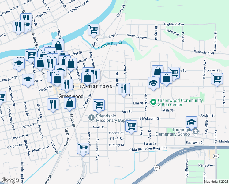 map of restaurants, bars, coffee shops, grocery stores, and more near 118 Avenue G in Greenwood