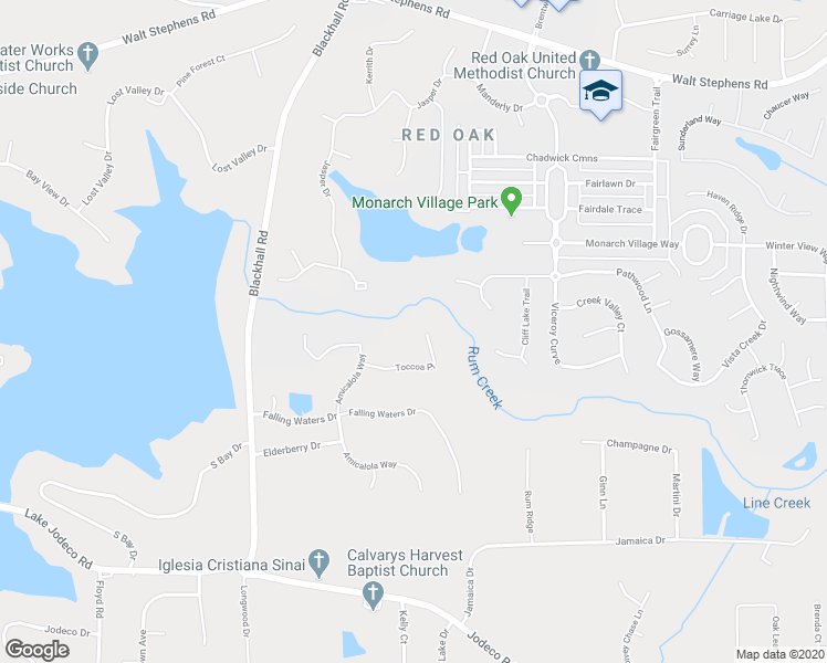 map of restaurants, bars, coffee shops, grocery stores, and more near 365 Toccoa Place in Jonesboro