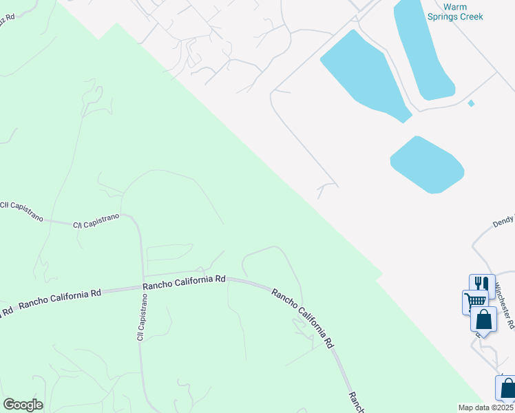 map of restaurants, bars, coffee shops, grocery stores, and more near 42600 Pradera Way in Temecula
