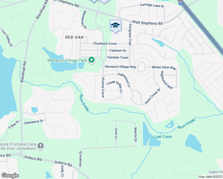 map of restaurants, bars, coffee shops, grocery stores, and more near 410 Azure Court in Stockbridge