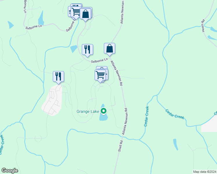 map of restaurants, bars, coffee shops, grocery stores, and more near 5 Swann Ridge in Palmetto