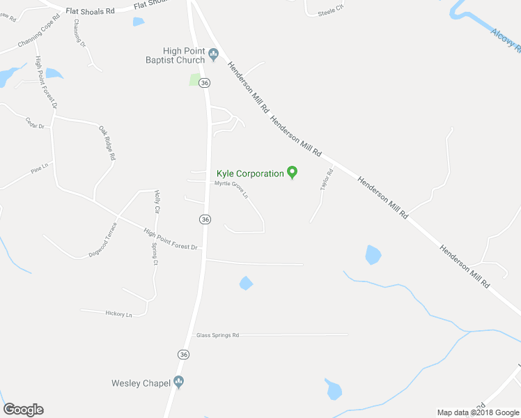 map of restaurants, bars, coffee shops, grocery stores, and more near 115 Myrtle Grove Lane in Covington