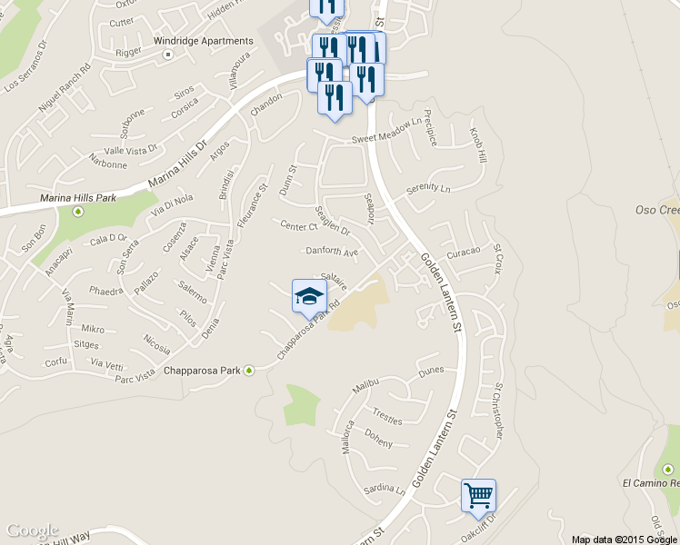 map of restaurants, bars, coffee shops, grocery stores, and more near 20 Saltaire in Laguna Niguel