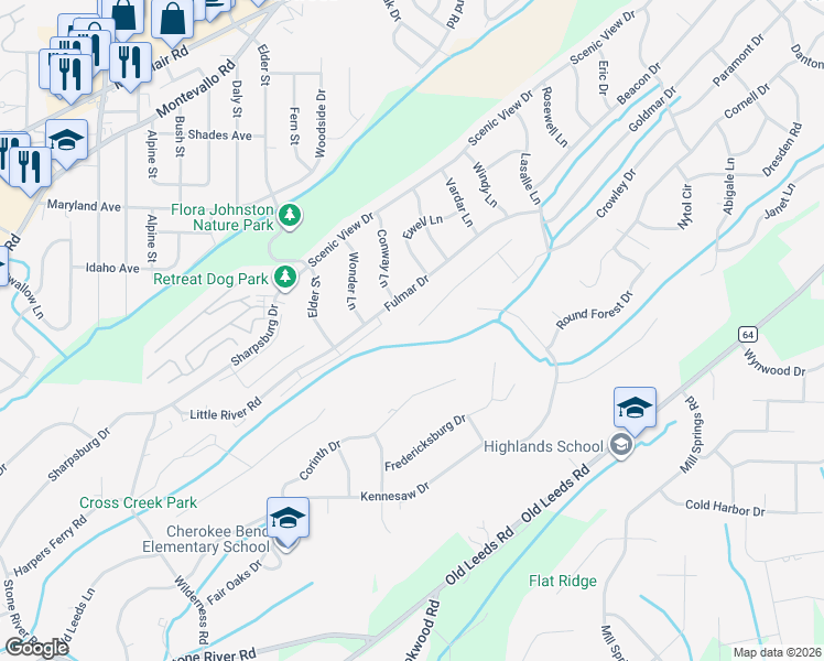 map of restaurants, bars, coffee shops, grocery stores, and more near 4937 Fulmar Drive in Irondale