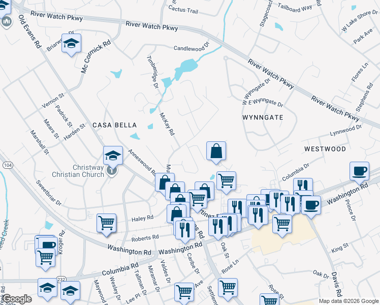map of restaurants, bars, coffee shops, grocery stores, and more near 3802 Murray Rd in Martinez