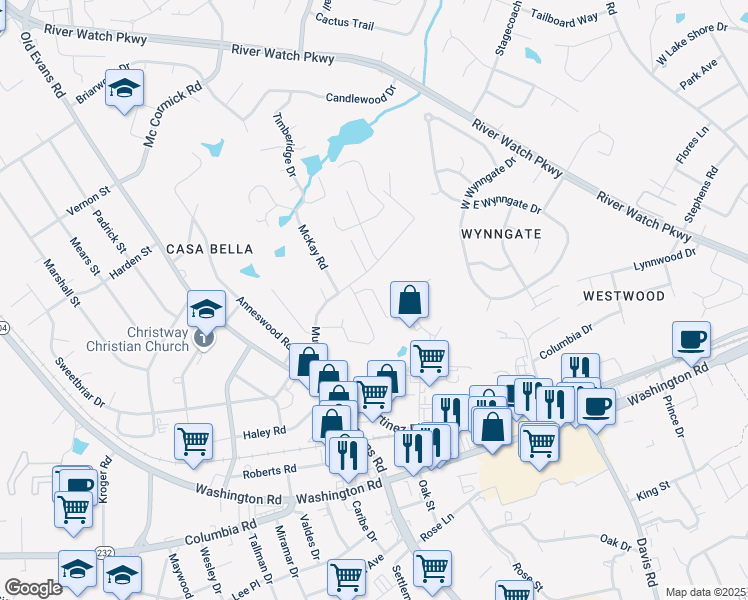map of restaurants, bars, coffee shops, grocery stores, and more near 7114 Carrington Court in Martinez