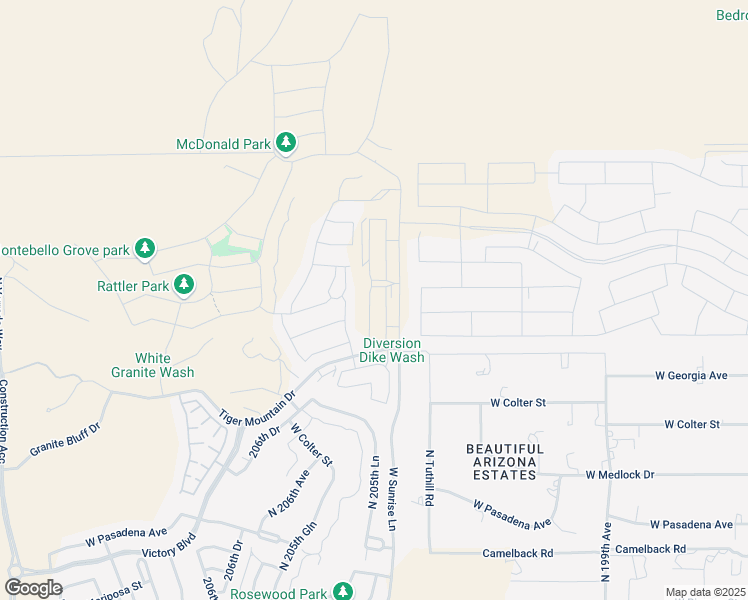 map of restaurants, bars, coffee shops, grocery stores, and more near 5388-5456 North Tuthill Road in Litchfield Park