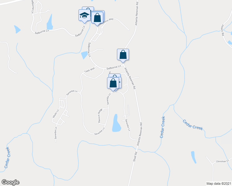 map of restaurants, bars, coffee shops, grocery stores, and more near 10636 Serenbe Lane in Palmetto