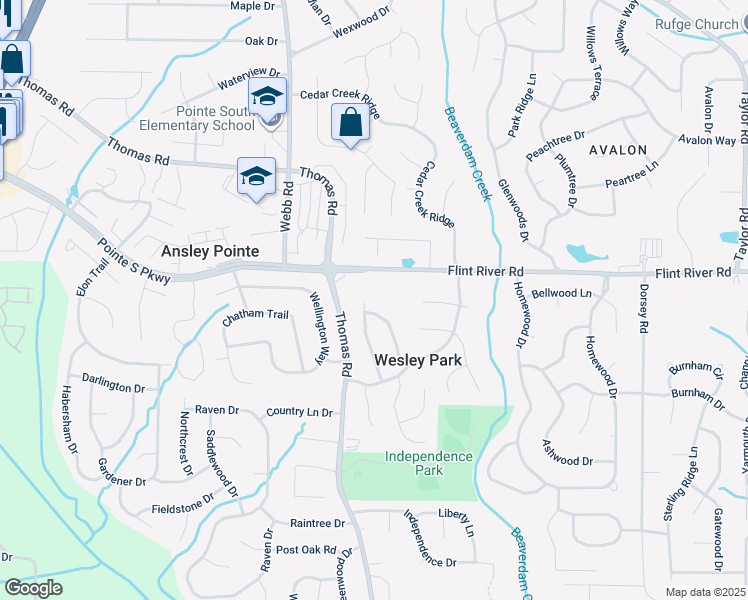map of restaurants, bars, coffee shops, grocery stores, and more near 8734 Parliament Place in Jonesboro