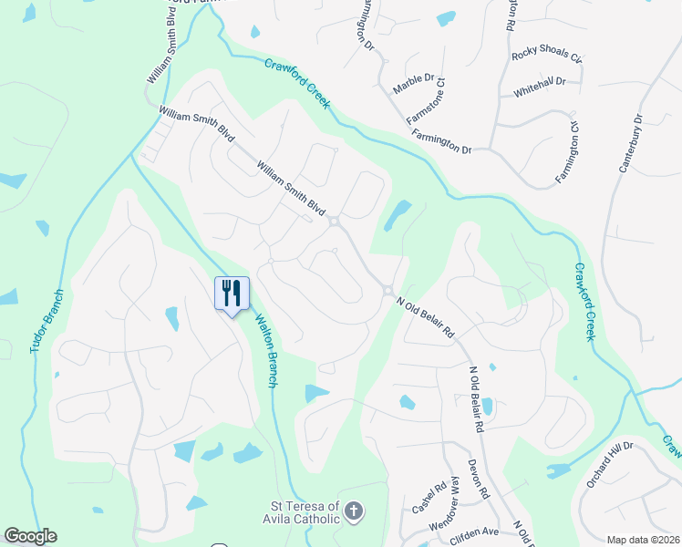 map of restaurants, bars, coffee shops, grocery stores, and more near 1008 Glenhaven Drive in Grovetown