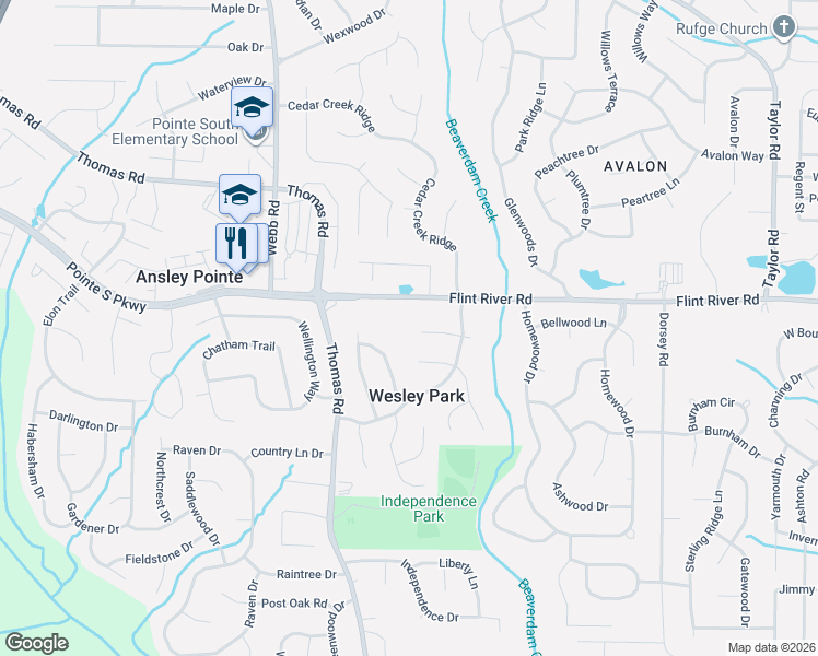 map of restaurants, bars, coffee shops, grocery stores, and more near 421 Montgomery Place in Jonesboro